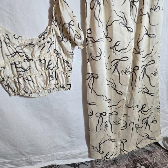 Zara Cream and Black Wide Leg Pants & Top Set - Picture 11 of 11